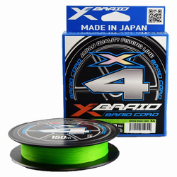 Шнур YGK X-Braid Braid Cord X4 150m Chartreuse #0.5, 0.117мм, 4.5кг